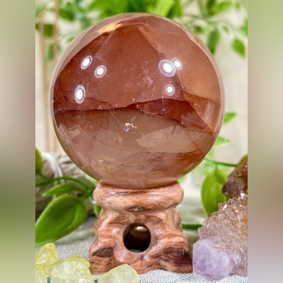 1658 Hematoid Fire Quartz Crystal Sphere - Picture 13 of 14